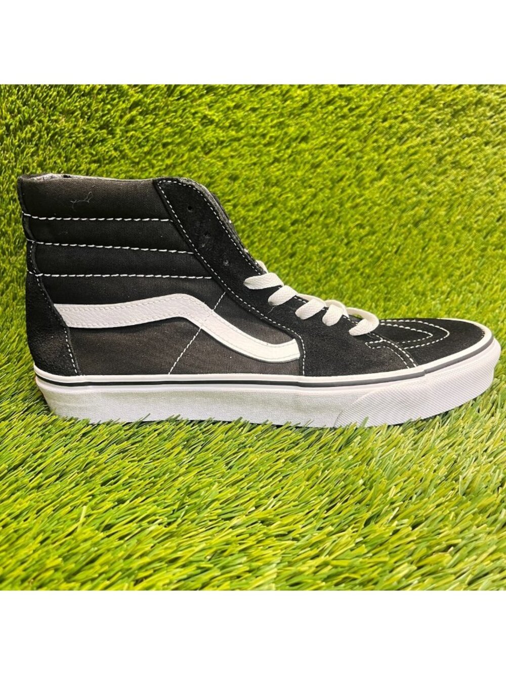 Vans Sk8-Hi Mens Size 8.5 Womens 10 Black White Athletic Skate Shoes Sneakers